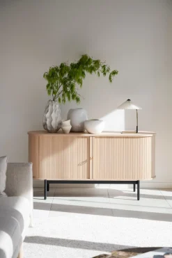 HADDINGTON sideboard 142 vitpigment ek/svart met
