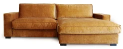 HAYLEY Soffa med divan höger tyg Vogue 9 amber ben i wenge