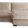 HAYLEY Soffa med divan höger tyg Vogue 4 taupe ben=wenge