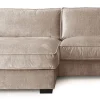 HAYLEY Soffa med divan vänster tyg Vogue 4 taupe ben=wenge