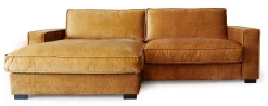 HAYLEY Soffa med divan väster tyg Vogue 9 amber ben i wenge