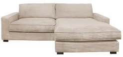 HAYLEY (TD) Soffa med divan höger tyg Zoom 3 mink ben=wenge