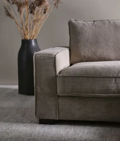 HAYLEY (TD) Soffa med divan vänster tyg Zoom 3 mink ben=wenge