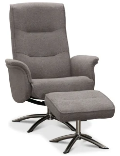 HEMSE Snurrfåtölj med pall, tyg Loft 3 beige