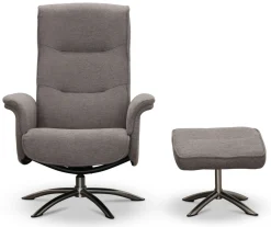 HEMSE Snurrfåtölj med pall, tyg Loft 3 beige
