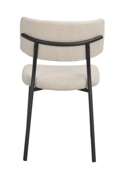HERBSTER Stol beige tyg/svarta metallben