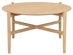 HOLTON Soffbord Ø 80cm massiv ek, mdf ekfanér bordsskiva