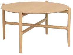 HOLTON Soffbord Ø 80cm massiv ek, mdf ekfanér bordsskiva