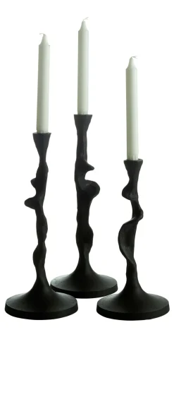 JASPER Ljusstake svart 10cm h29cm 100% bränd aluminium