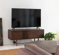 JOEL Mediabänk 120 cm rökoljad ek