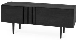 JOEL mediabänk 120 cm svartbetsad ek
