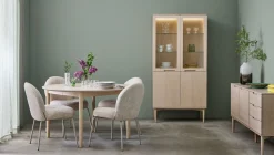KARMELIET Sideboard 2 dörr+3 lådor vitpigmenterad lackad ekfanér, wl102, softclose