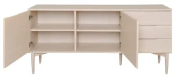 KARMELIET Sideboard 2 dörr+3 lådor vitpigmenterad lackad ekfanér, wl102, softclose