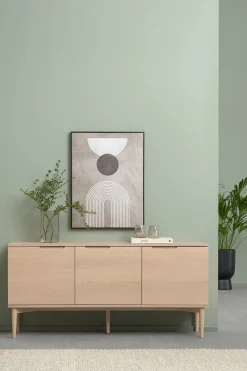 KARMELIET Sideboard 3 dörr vitpigmenterad lackad ekfanér wl102, softclose