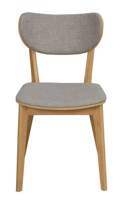 KATO stol lackad ek/ljusgrått tyg