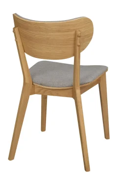 KATO stol lackad ek/ljusgrått tyg