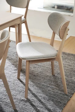 KATO stol vitpigmenterad ek/grå-beige tyg