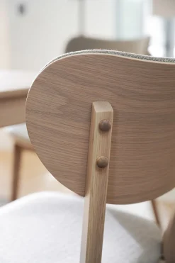 KATO stol vitpigmenterad ek/grå-beige tyg