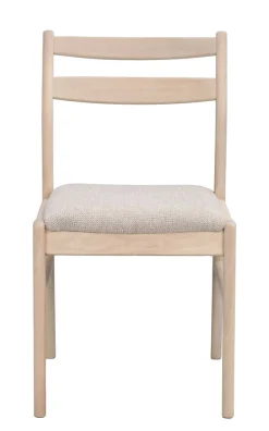 KERWIN Stol vitpigmenterad ek/ljusbeige tyg