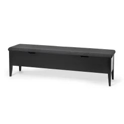 KLINTE bänk 160 cm svartlack med Nojus ulltyg