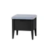 KLINTE bänk 45 cm svart med tyg Chelsea ljusgrå