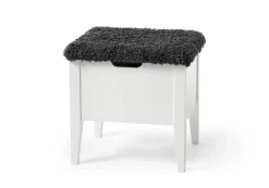 KLINTE bänk 45 cm vitlack med fårpäls