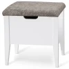 KLINTE bänk 45 cm vit med Abriamo brun