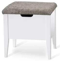 KLINTE bänk 45 cm vit med Abriamo brun