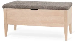 KLINTE bänk 90 cm vitoljad ek med Abriamo brun