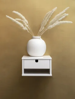 KLINTE Sängbord vägghängt vitlack