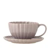 LATINA Kopp med fat, Rosa, Stengods, D15xH6,5 cm
