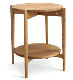 LEIA Fåtöljbord Ø51 H55 oljad ek