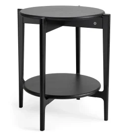 LEIA Fåtöljbord Ø51 H55 svartbetsad ek