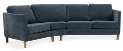 LIBERTY 3-sits med vinkel tyg Julia 11255-48 Navy, oljade ek ben nr 2