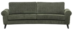 LIBERTY Svängd 3-sits soffa 1473 tyg Nicole 11346-29 bottle green, arm 4, ben nr 1 svart