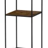 LIME Sängbord L 34 B 34 H 70 fiskben brunbetsad fanérad ask/svart metall