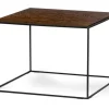 LIME Soffbord L 70 B 70 H 48 fiskben brunbetsad fanérad ask/svart metall
