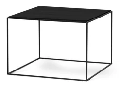 LIME Soffbord L 70 B 70 H 48 svartbetsad fanérad ask/svart metall
