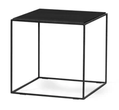 LIME Soffbord L 50 B 50 H 48 svartbetsad fanérad ask/svart metall