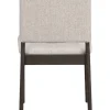 MEDFORD Stol brun ek/ljusbeige tyg