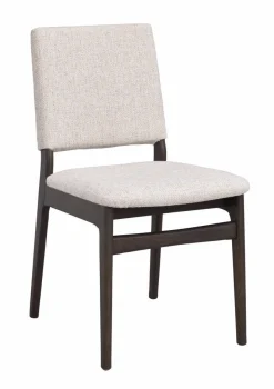 MEDFORD Stol brun ek/ljusbeige tyg