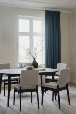 MEDFORD Stol brun ek/ljusbeige tyg