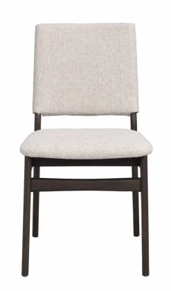 MEDFORD Stol brun ek/ljusbeige tyg