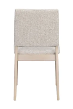 MEDFORD Stol vitpigmenterad ek/ljusbeige tyg