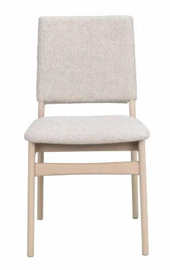MEDFORD Stol vitpigmenterad ek/ljusbeige tyg