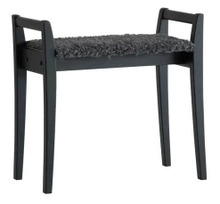 MEJA Pall Svartbetsad ek / Fårskinnslook Mörkgrå