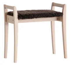 MEJA Pall Vitoljad ek / Fårskinn Brun
