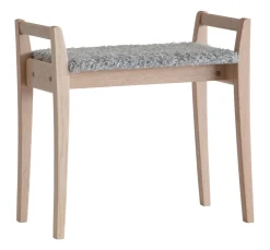 MEJA Pall Vitoljad ek / Fårskinnslook Ljusgrå