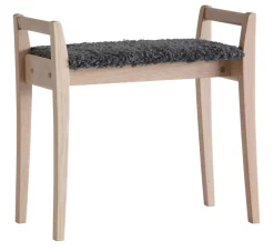 MEJA Pall Vitoljad ek / Fårskinnslook Mörkgrå