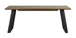 MELVILLE matbord 210x95 brun ek/svart metall